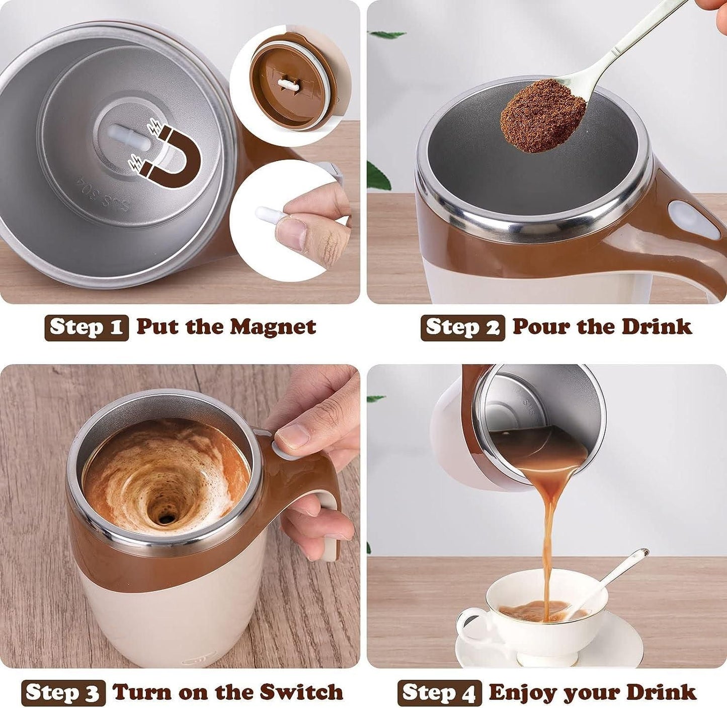 Self Stirring Stainless Steel Mug