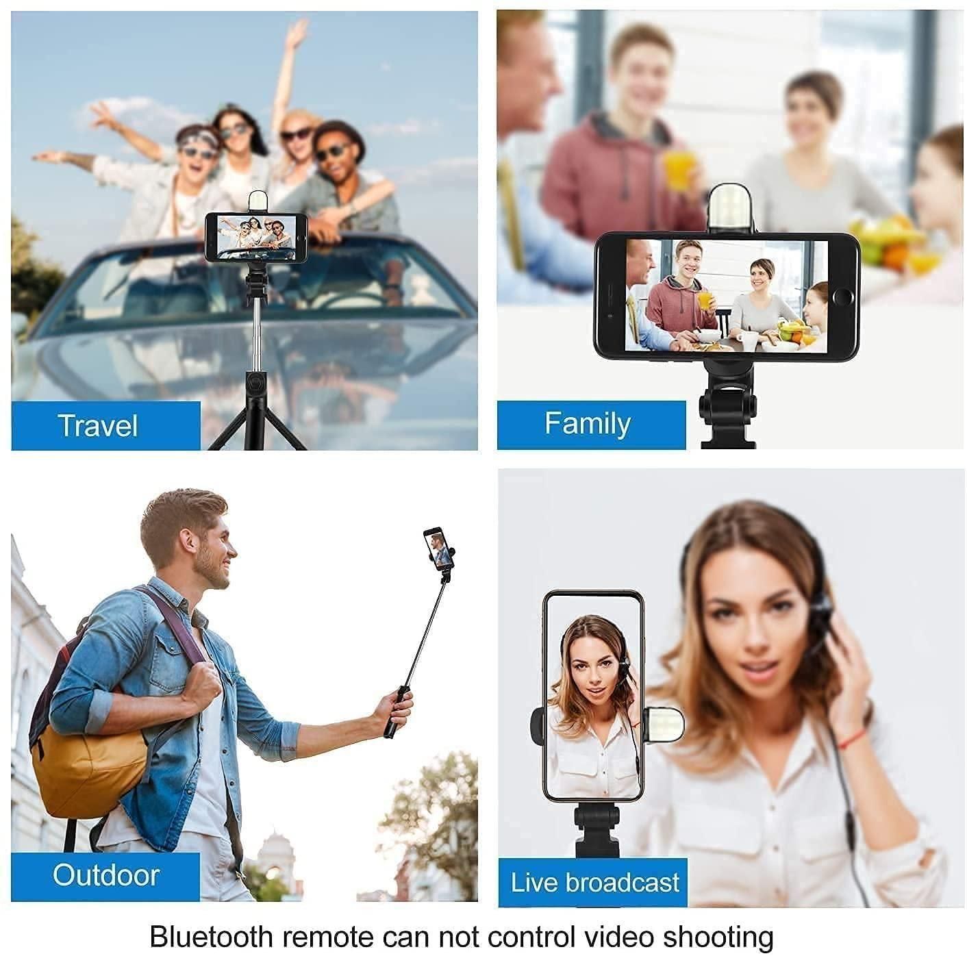 Extendable 3-in-1 Selfie Stick Tripod with Bluetooth Remote
