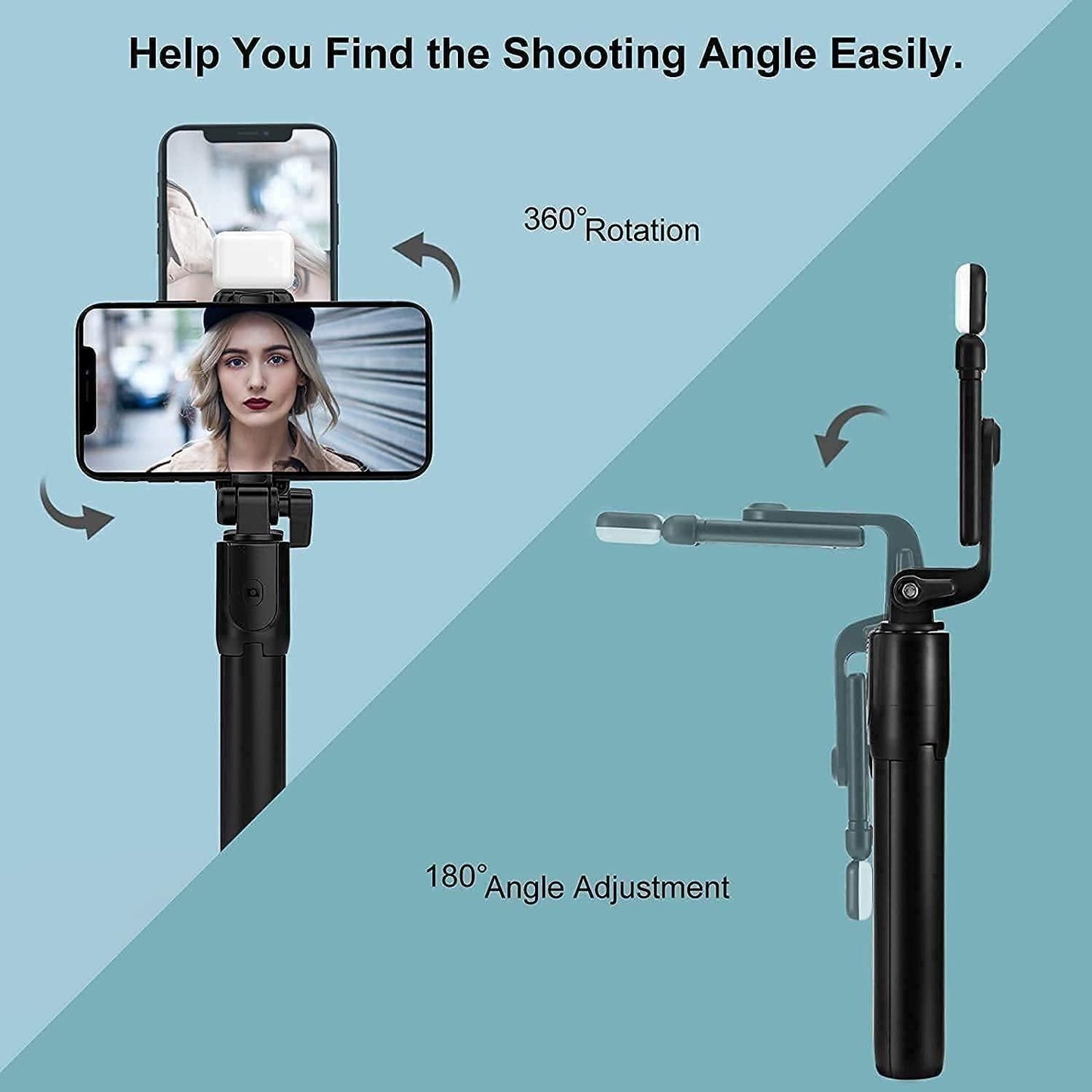 Extendable 3-in-1 Selfie Stick Tripod with Bluetooth Remote