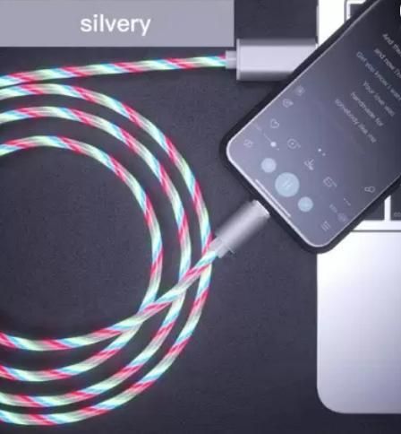 Fast 3 in 1 Charging Cable With LED Light Magnetic Charging Connector