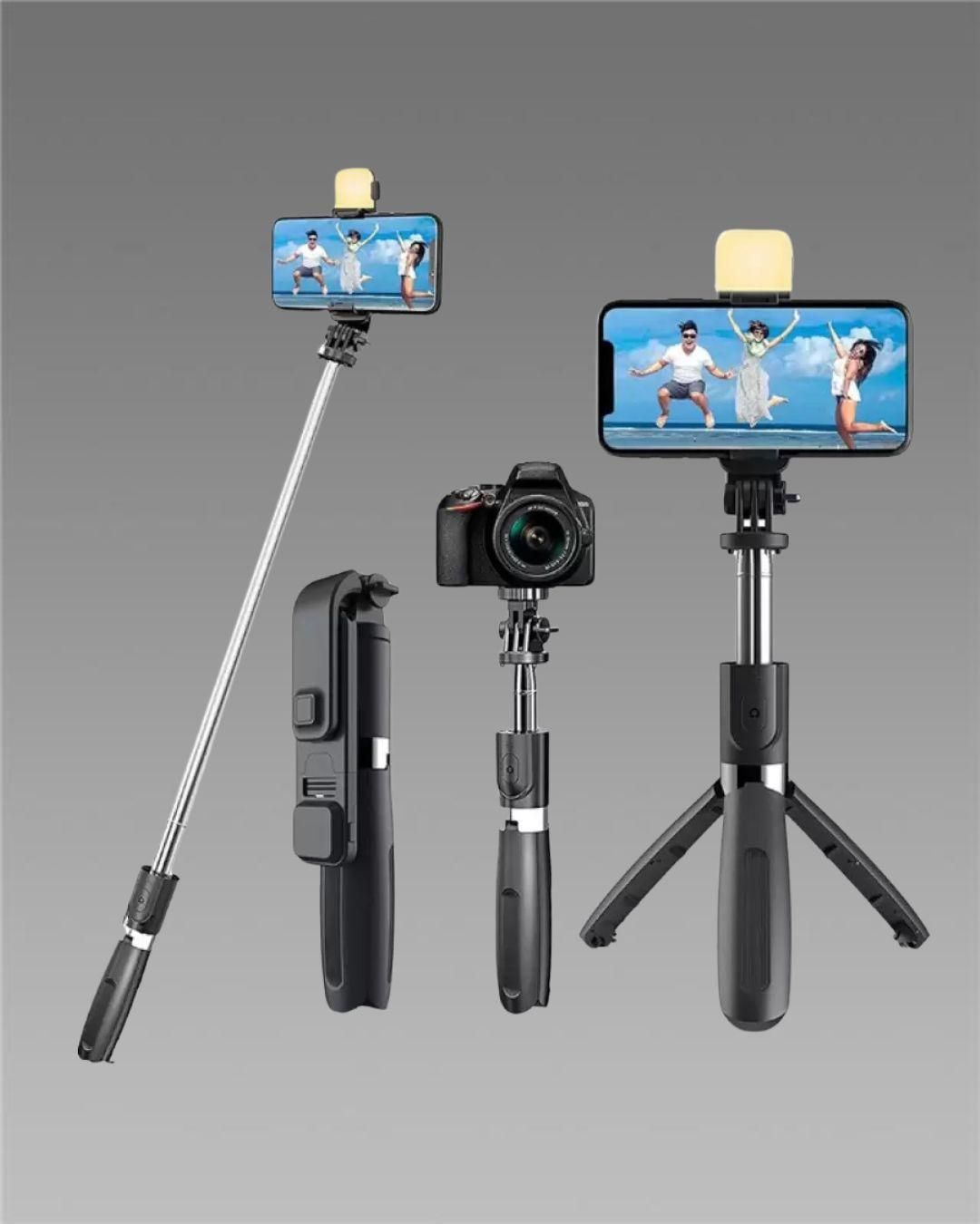 Extendable 3-in-1 Selfie Stick Tripod with Bluetooth Remote