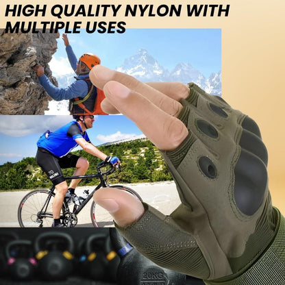 Half Finger Rubber Knuckle Motorcycle Gloves