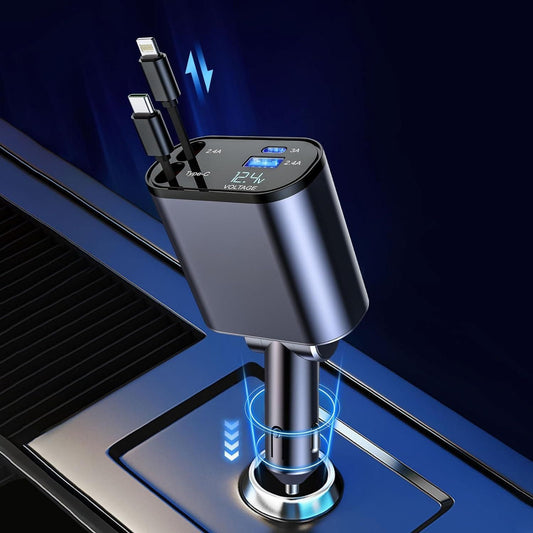 Premium Retractable 4 in 1 Car Charger